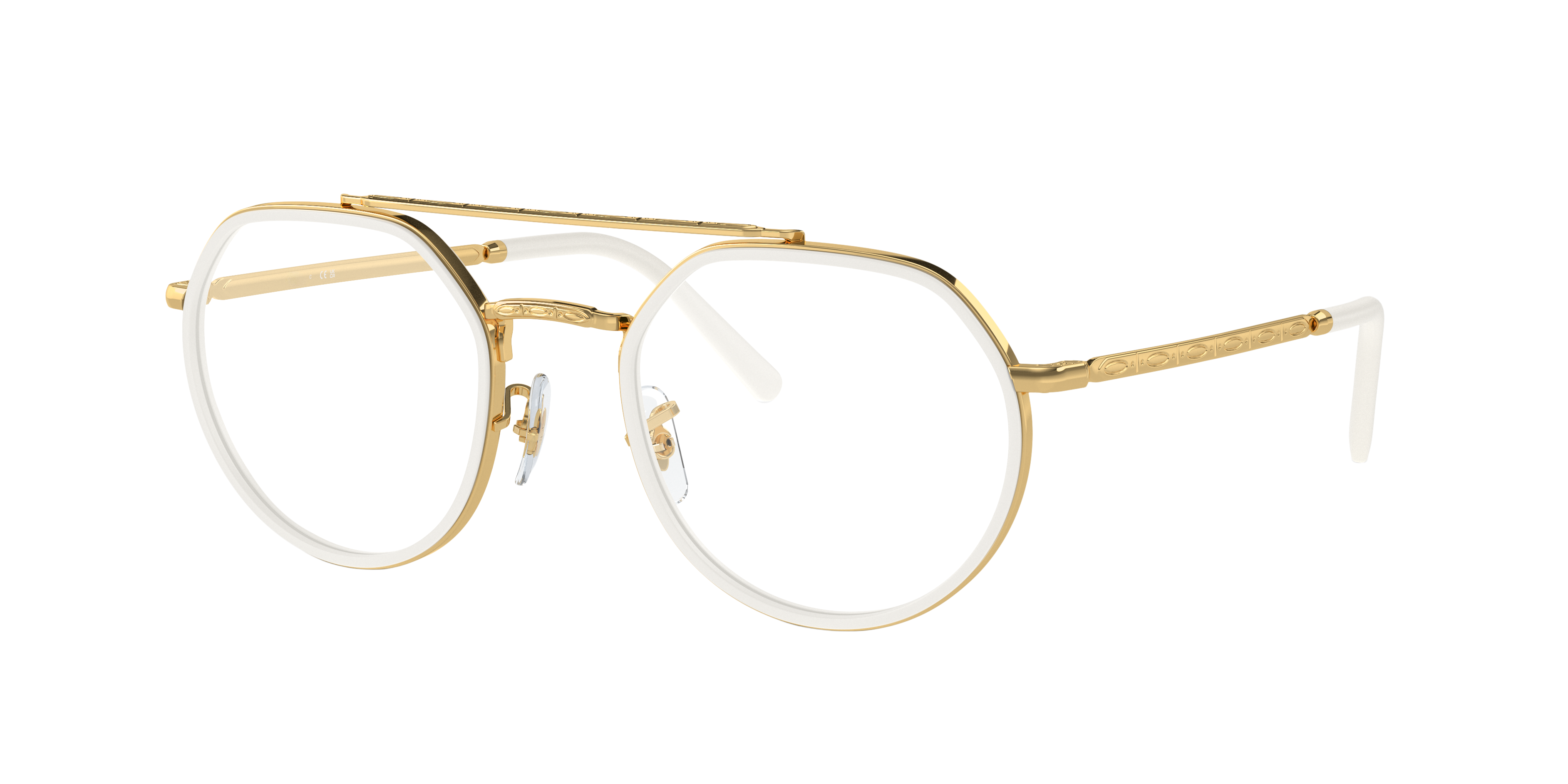 RB3765V Goud MetaalEyeglass Frames van B24, Hoekweergave