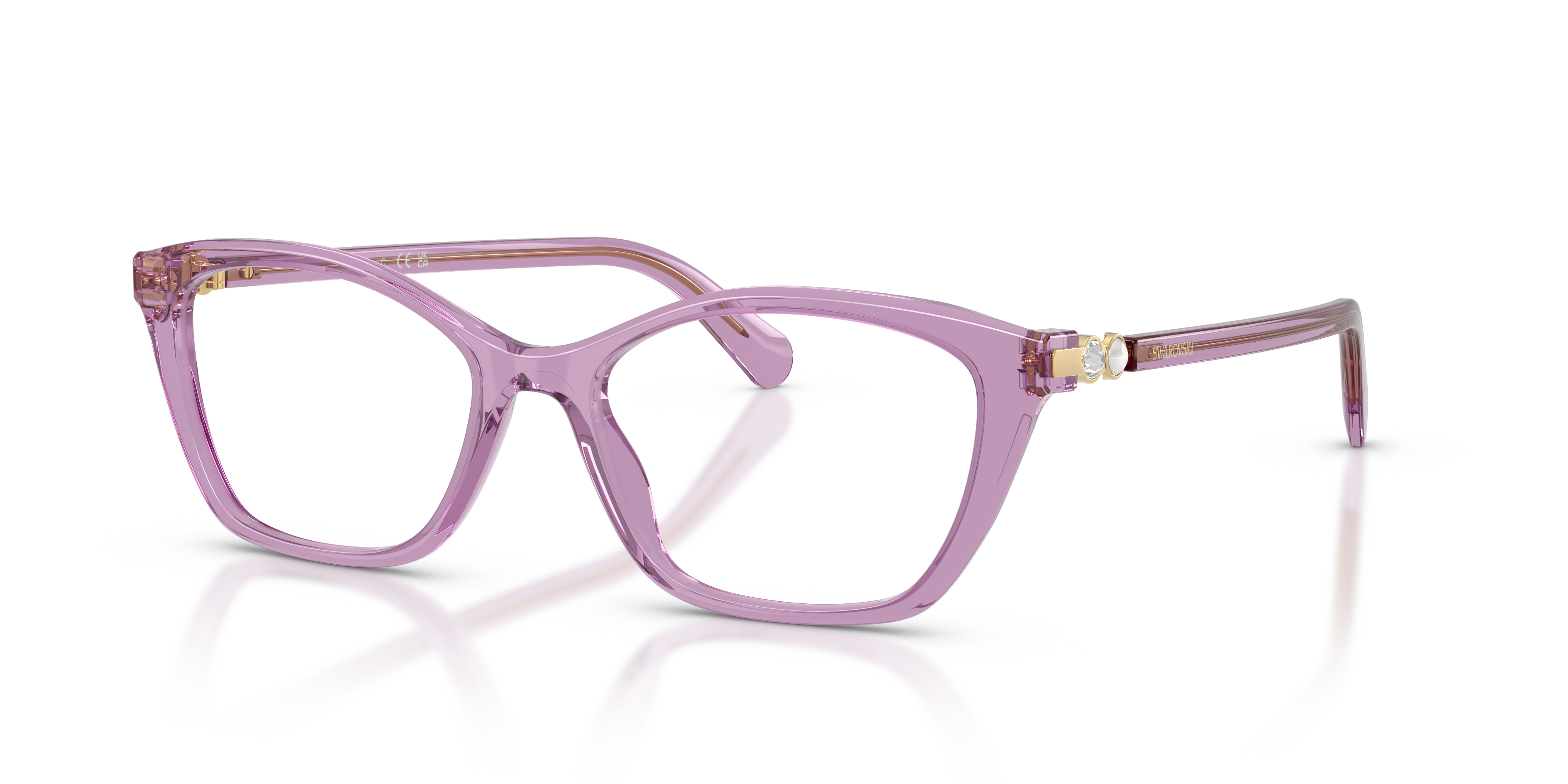 SK2065 Transparent Amethyst AcetatEyeglass Frames von B24, Dreiviertelansicht