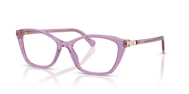 SK2065 Transparent Amethyst AcetatEyeglass Frames von B24, Dreiviertelansicht