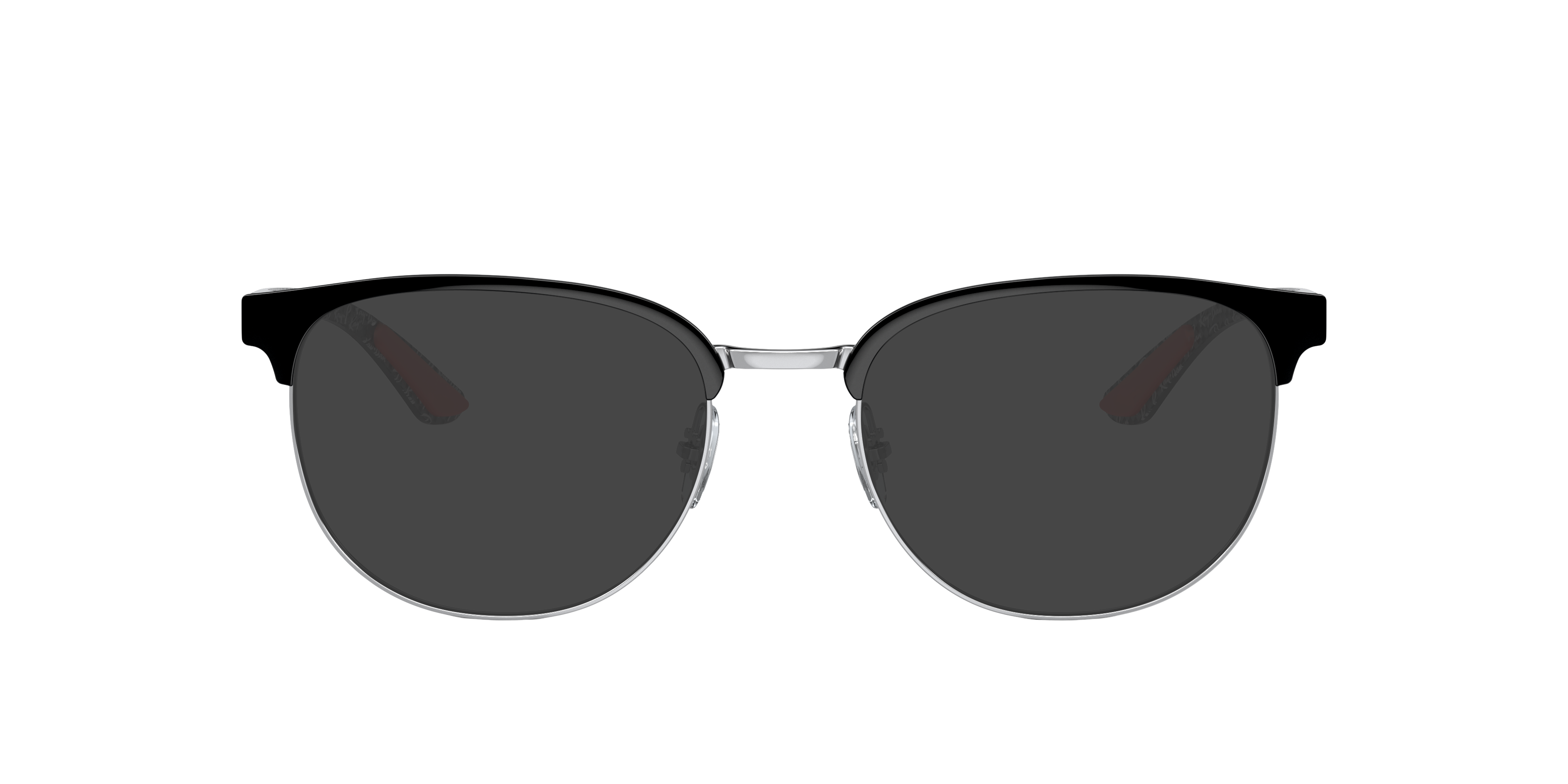 RB8422 Schwarz auf Silber MetallEyeglass Frames von B24, mit getönten Gläsern