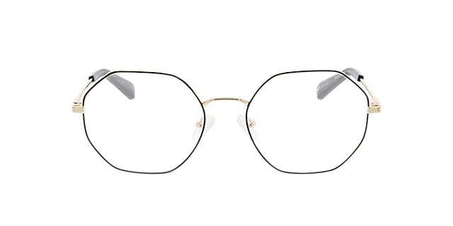 Istanbul Matzwart & goud MetaalEyeglass Frames van B24, Vooraanzicht