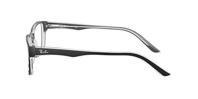 RB5245 Zwart op transparant AcetaatEyeglass Frames van B24, Zijaanzicht