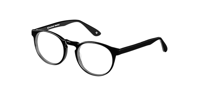 Steven S. Jet Black AcetatEyeglass Frames von B24, Dreiviertelansicht