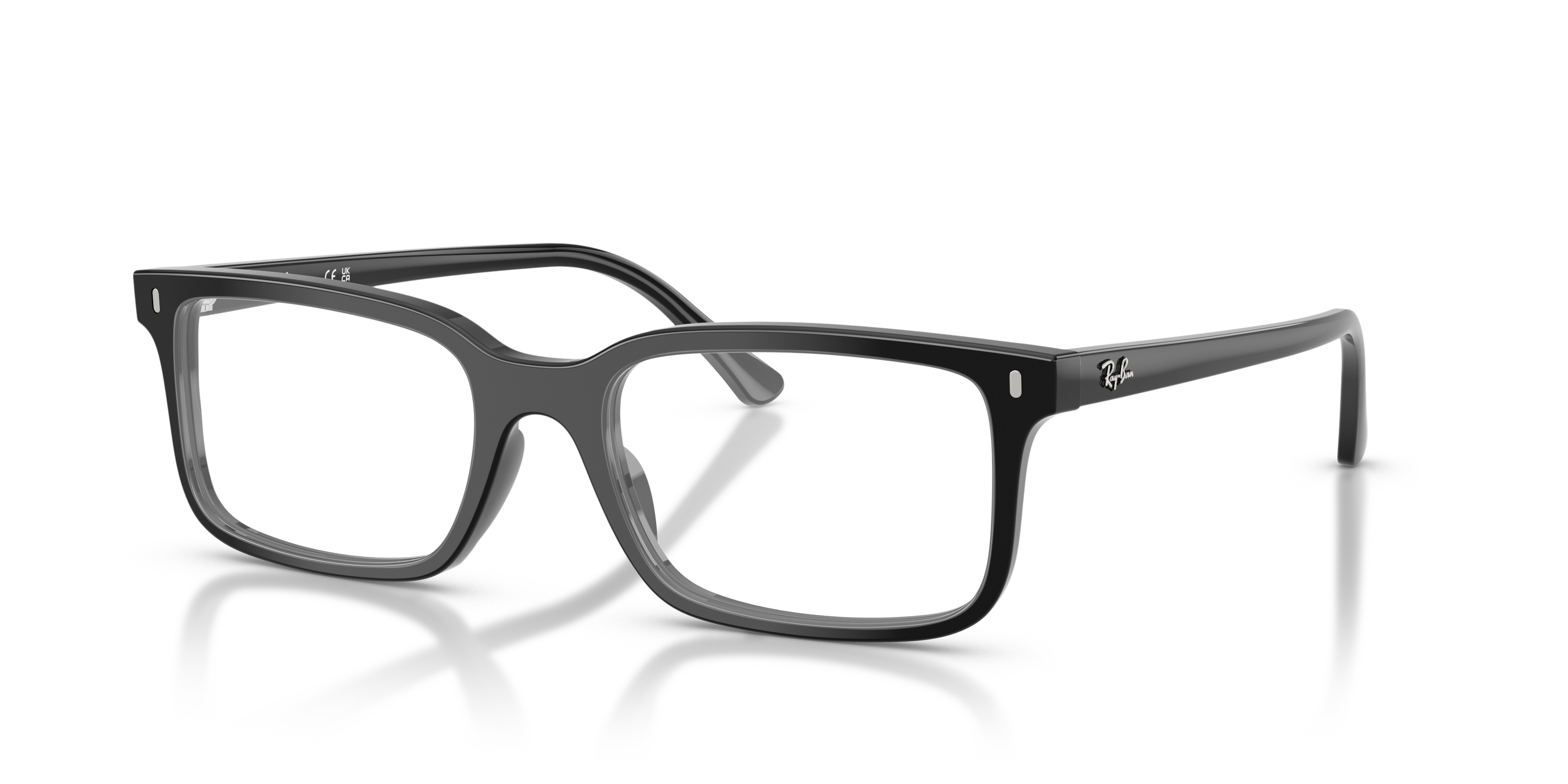 RB5445 Zwart AcetaatEyeglass Frames van B24, Hoekweergave