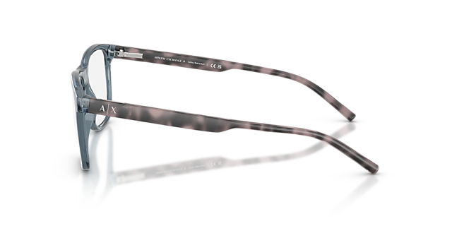 AX3048 Shiny Blue KunststofEyeglass Frames van B24, Zijaanzicht