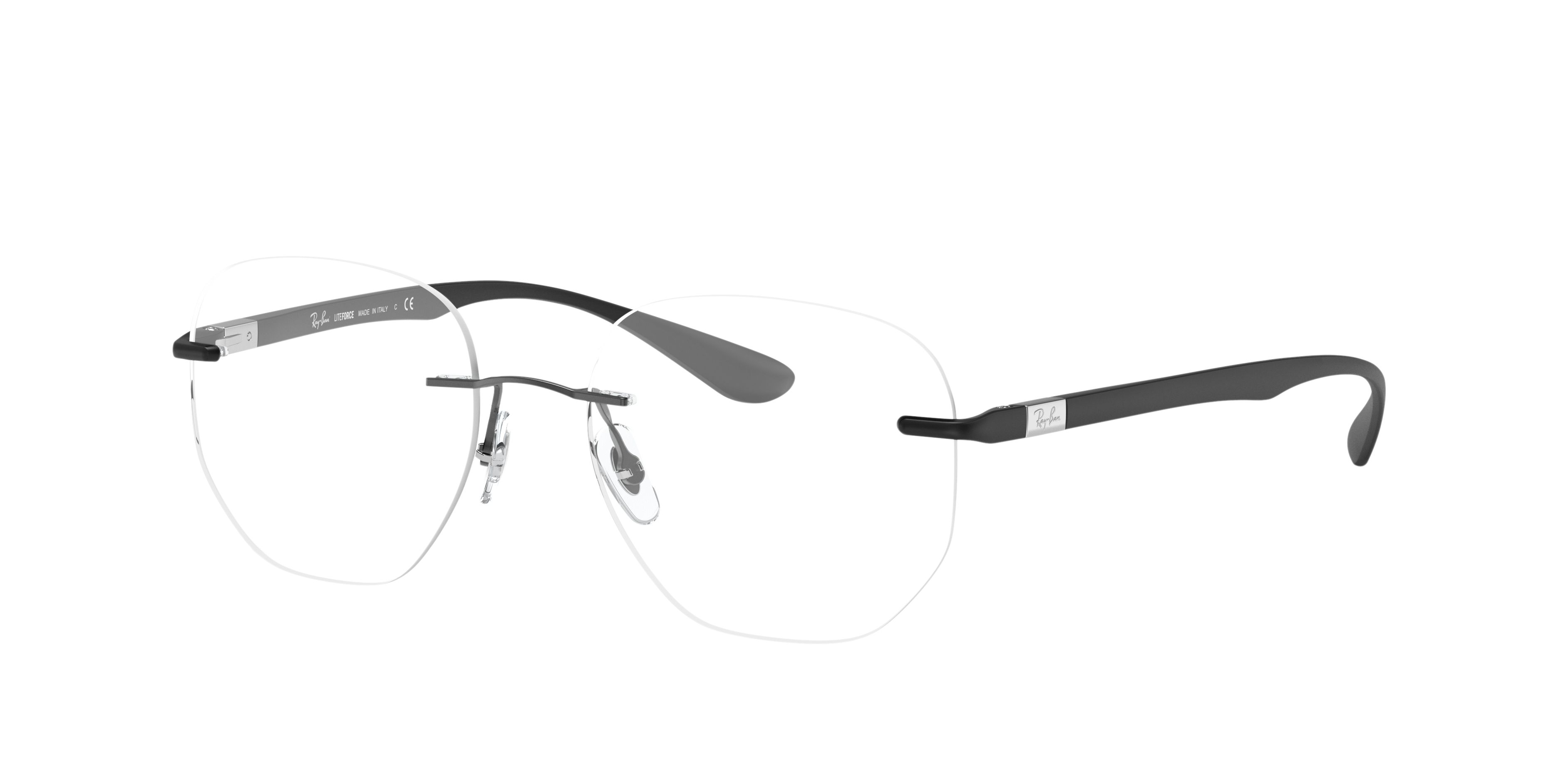 RB8766 Staalgrijs TitaanEyeglass Frames van B24, Hoekweergave