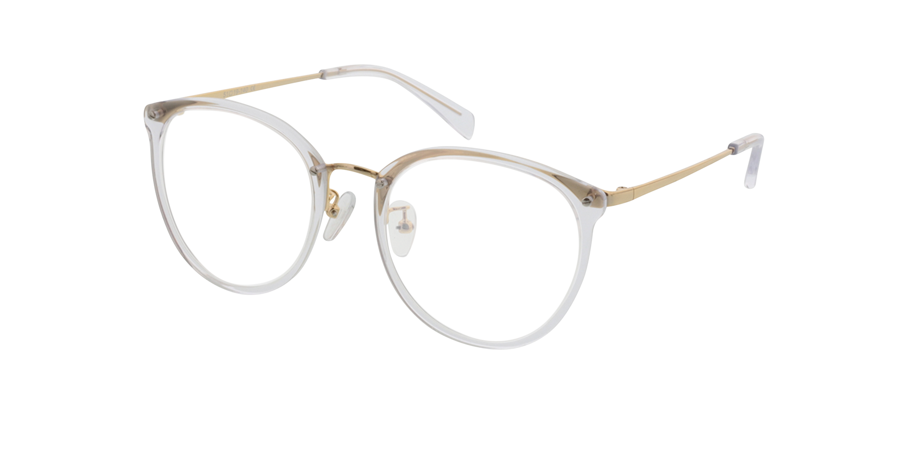 Charlotte Crystal  &  Gold AcetatEyeglass Frames von B24, Dreiviertelansicht