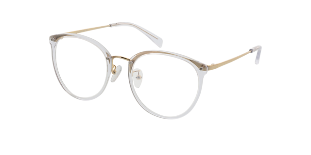 Charlotte Crystal  &  Gold AcetatEyeglass Frames von B24, Dreiviertelansicht