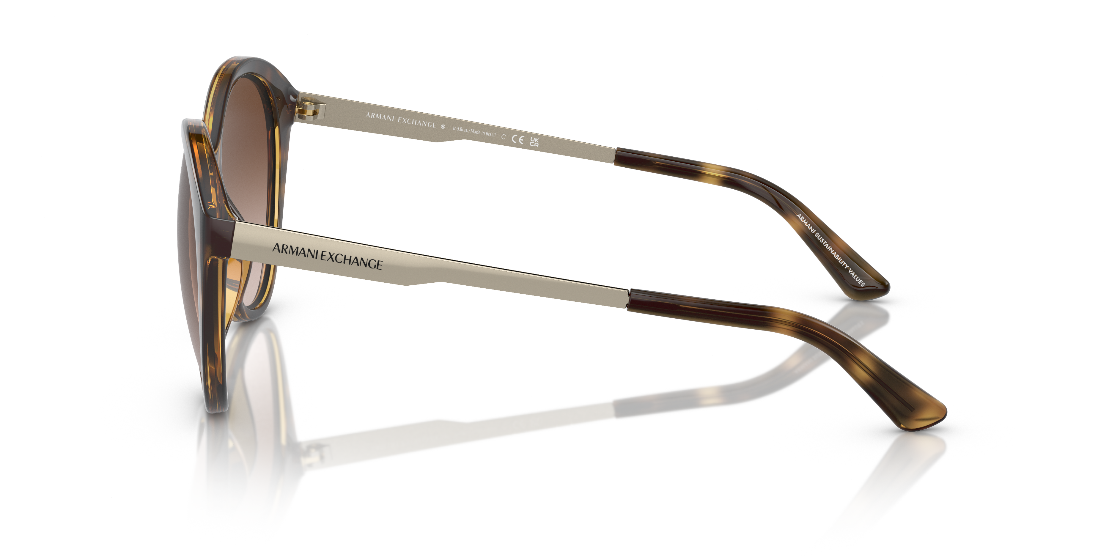 AX4134S Glänzendes Havanna KunststoffSunglass Frames von B24, Seitenansicht