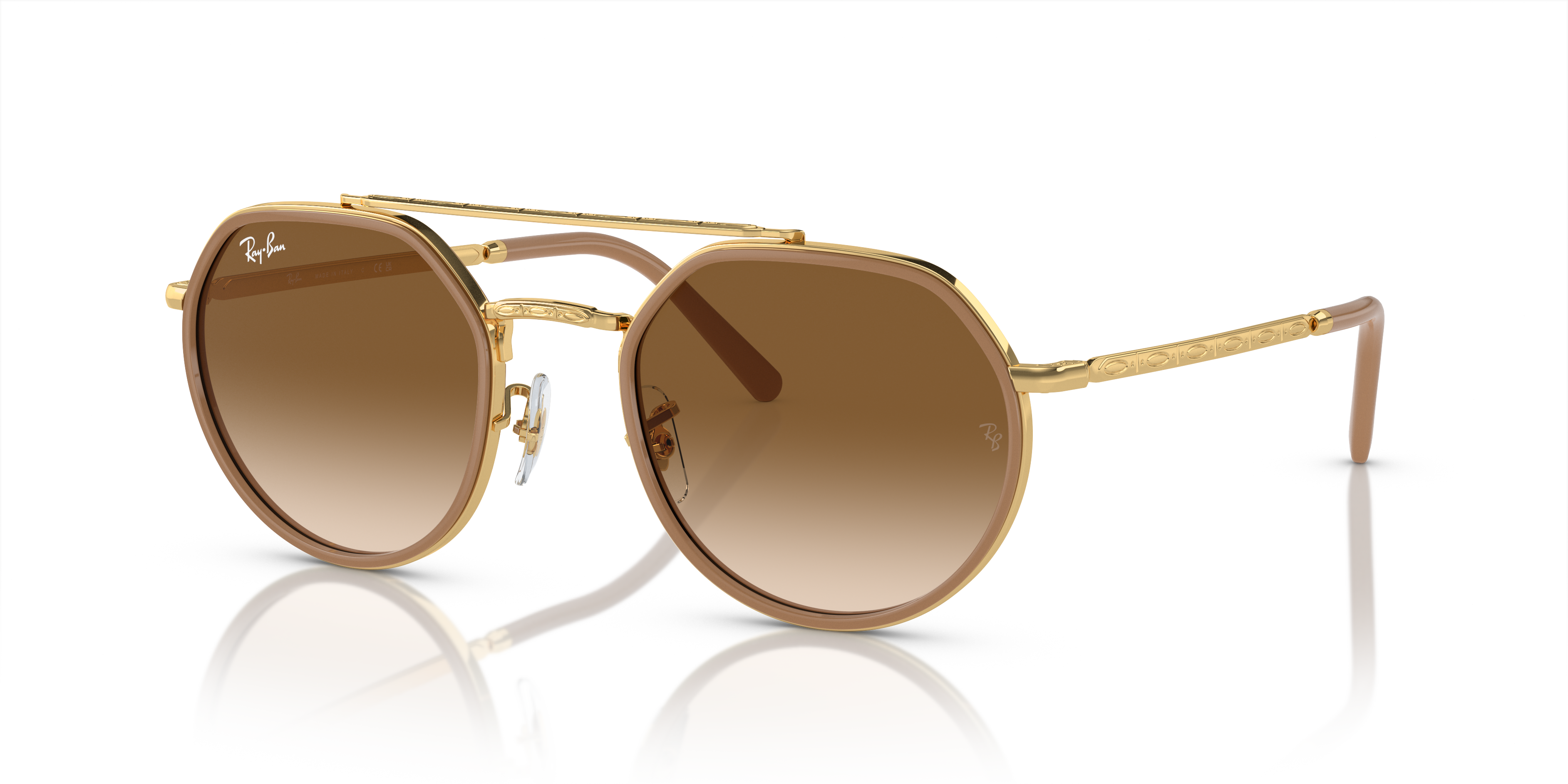 RB3765 Arista Gold MetallSunglass Frames von B24, Dreiviertelansicht