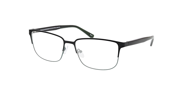 Nashville Zwart & groen & melkachtig groen MetaalEyeglass Frames van B24, Hoekweergave