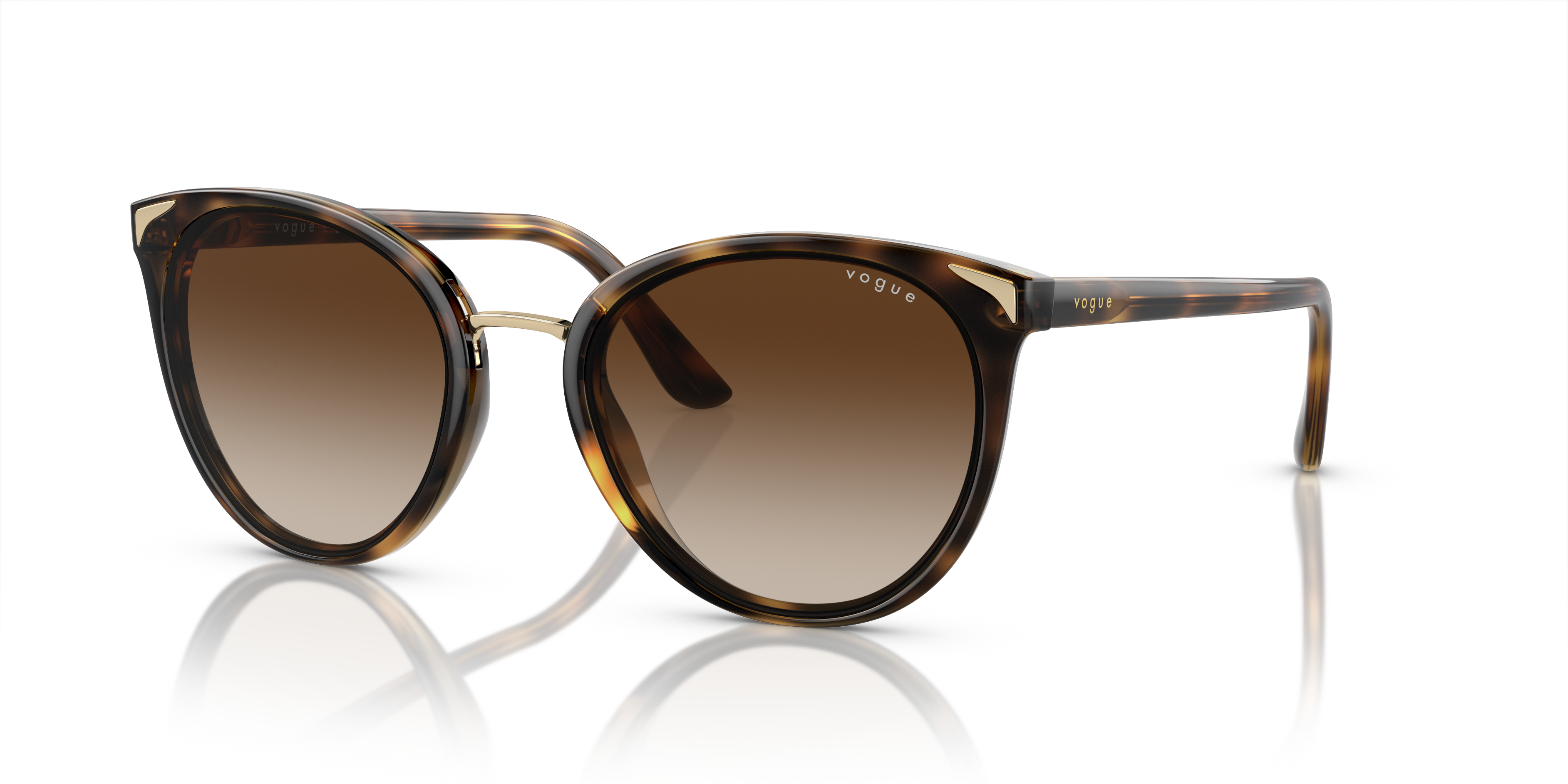 VO5230S Donker Havana KunststofSunglass Frames van B24, Hoekweergave