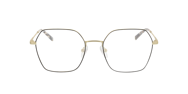 Miranda Gold  &  Black  &  Cream Havana MetallEyeglass Frames von B24, Vorderansicht