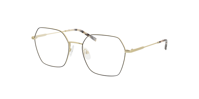 Miranda Gold  &  Black  &  Cream Havana MetallEyeglass Frames von B24, Dreiviertelansicht