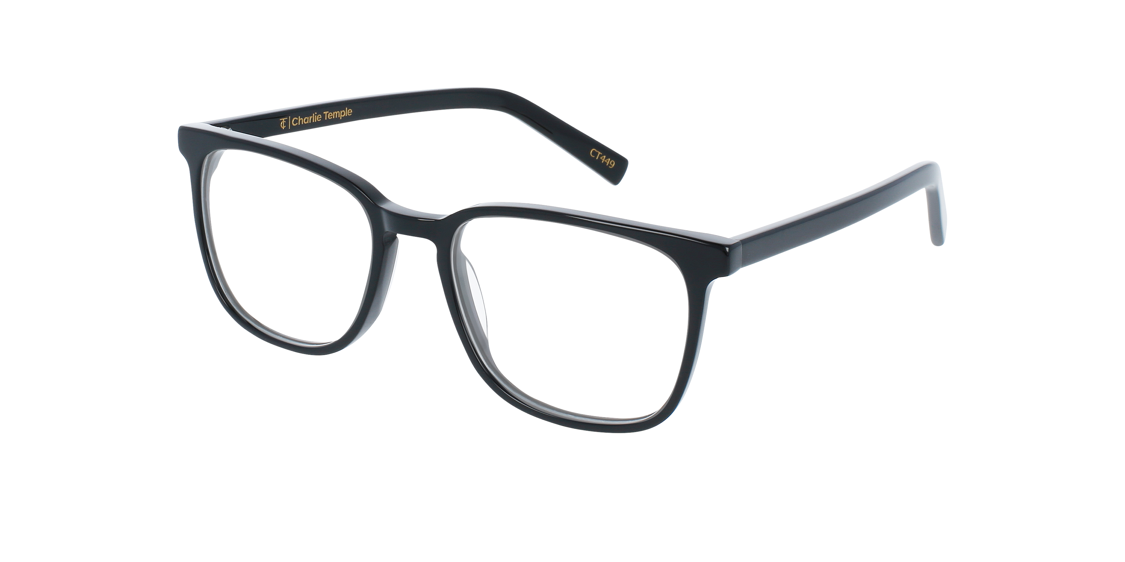 Berlin CT Jet Black AcetatEyeglass Frames von B24, Dreiviertelansicht
