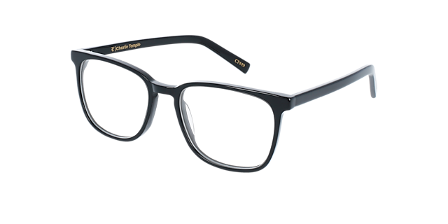 Berlin CT Jet Black AcetaatEyeglass Frames van B24, Hoekweergave