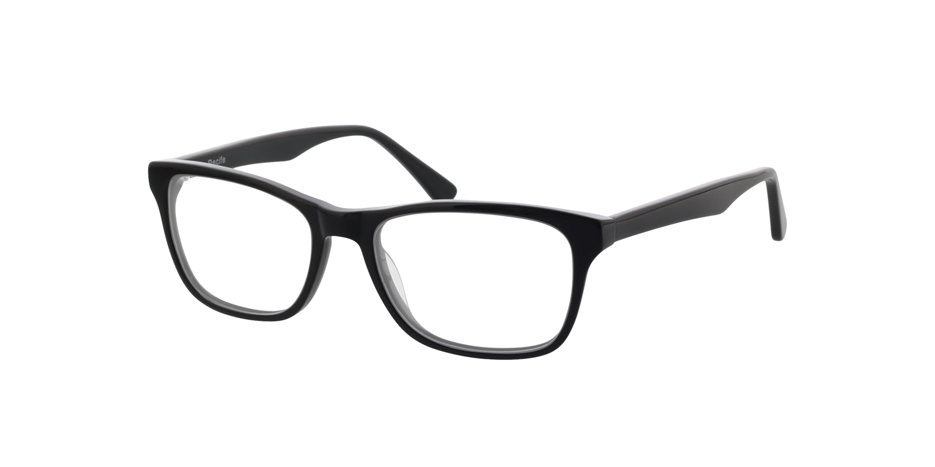 Recife Zwart AcetaatEyeglass Frames van B24, Hoekweergave