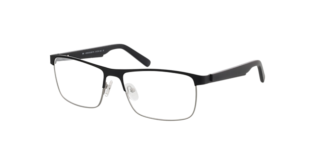 Aalborg Schwarz Silber MetallEyeglass Frames von B24, Dreiviertelansicht