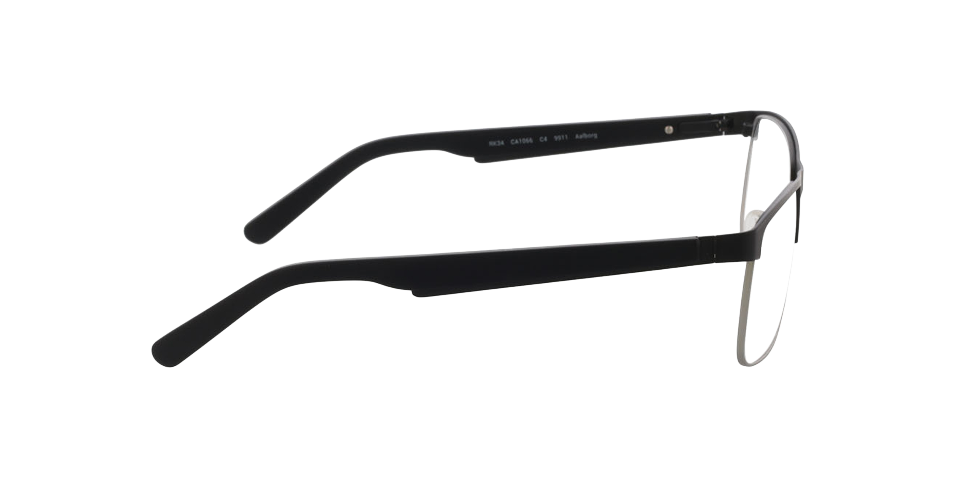 Aalborg Zwart Zilver MetaalEyeglass Frames van B24, Zijaanzicht