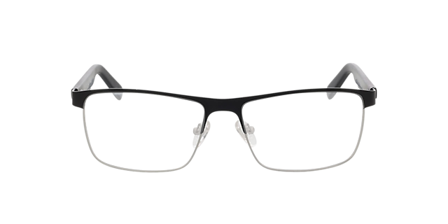 Aalborg Schwarz Silber MetallEyeglass Frames von B24, Vorderansicht