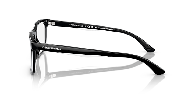 EA3227 Shiny Black & Top Crystal AcetatEyeglass Frames von B24, Seitenansicht