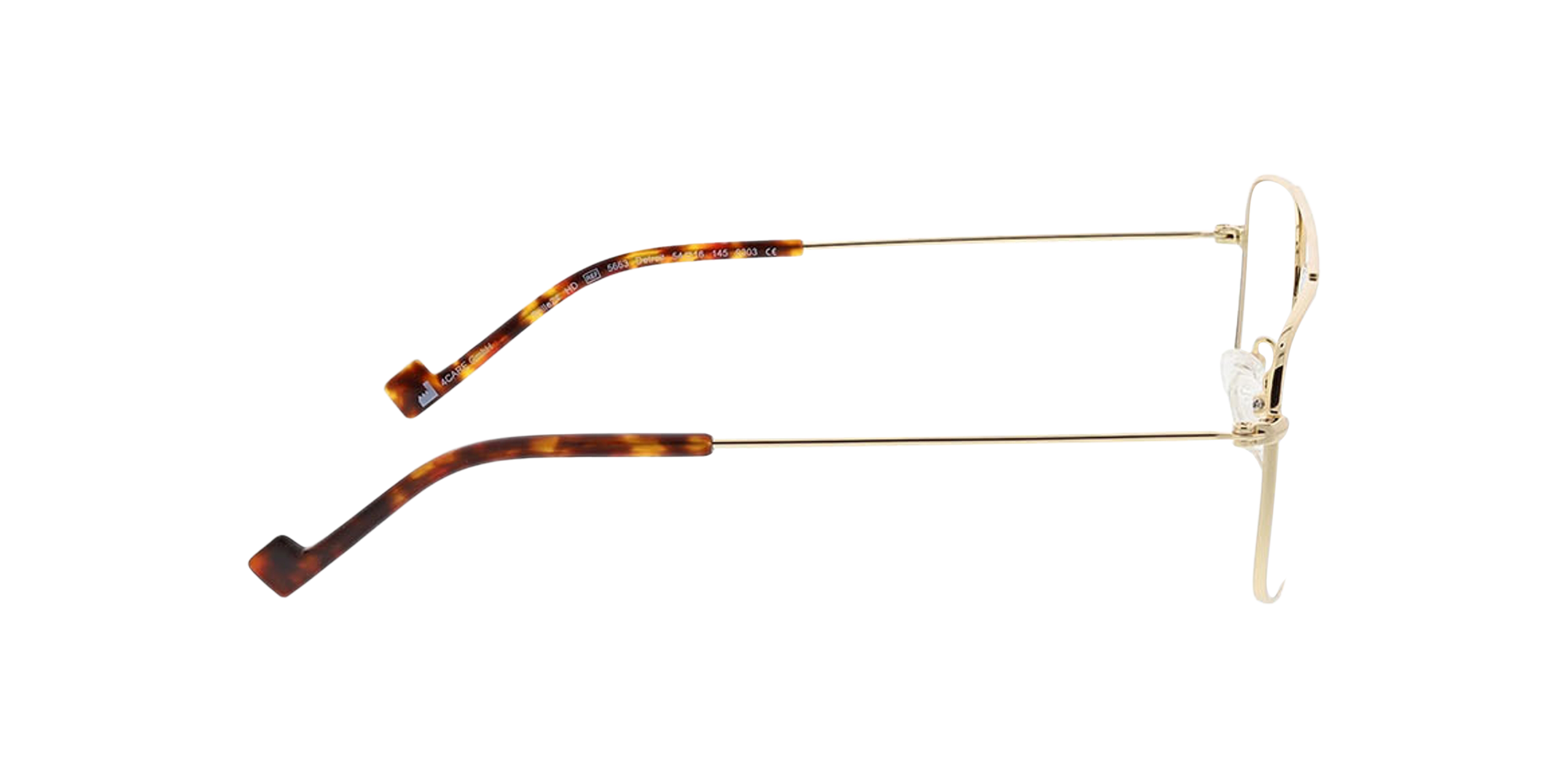 Detroit Goud MetaalEyeglass Frames van B24, Zijaanzicht