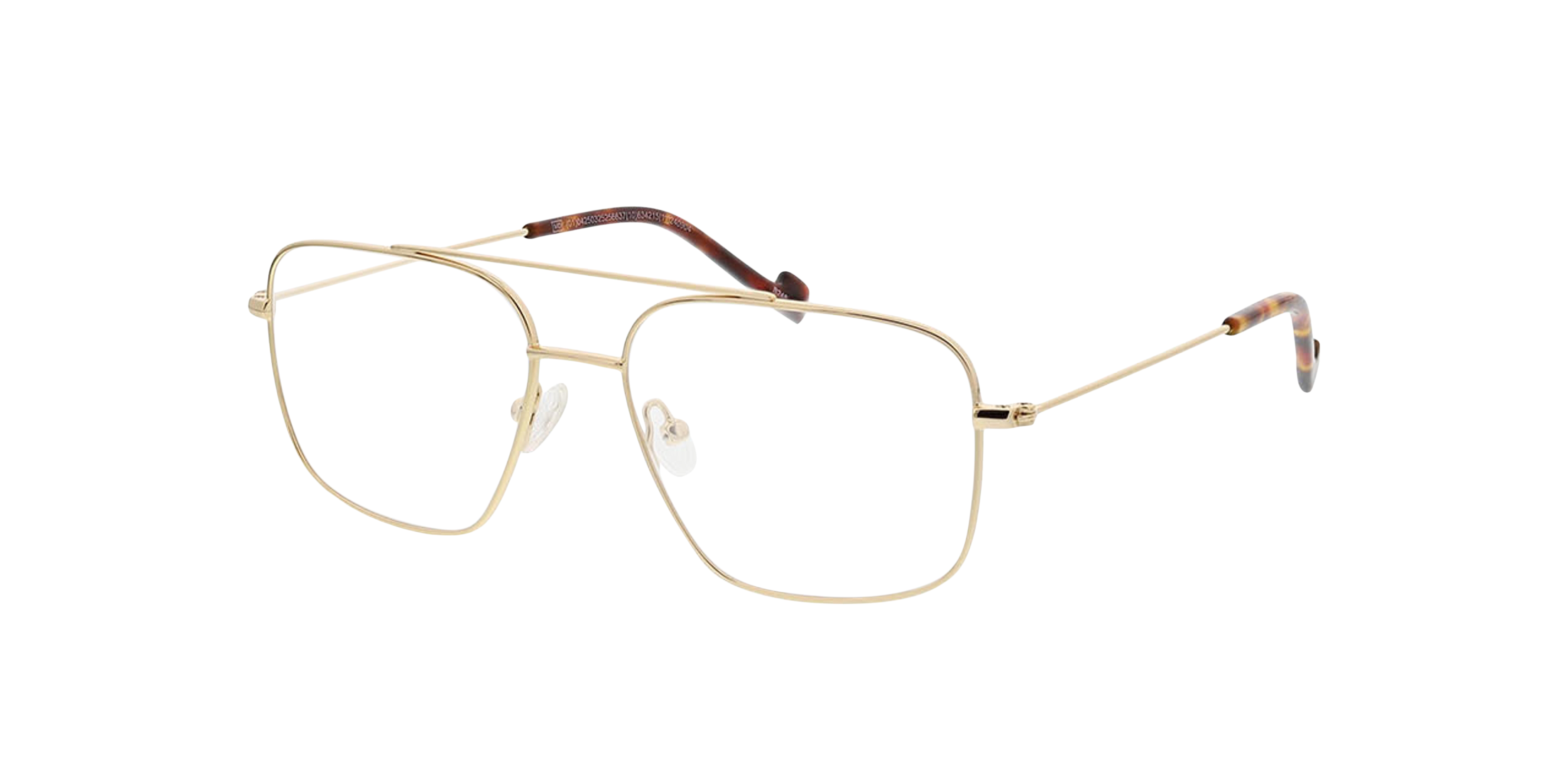 Detroit Goud MetaalEyeglass Frames van B24, Hoekweergave