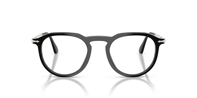 PO3387V Zwart AcetaatEyeglass Frames van B24, Vooraanzicht