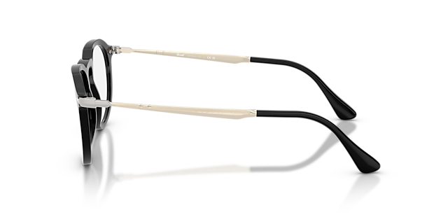 PO3387V Zwart AcetaatEyeglass Frames van B24, Zijaanzicht