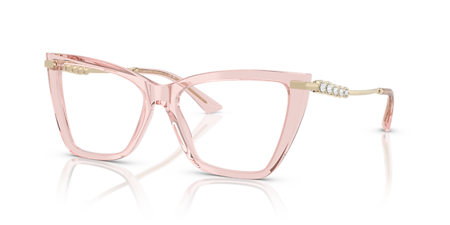 JC3020B Pink transparent AcetatEyeglass Frames von B24, Dreiviertelansicht