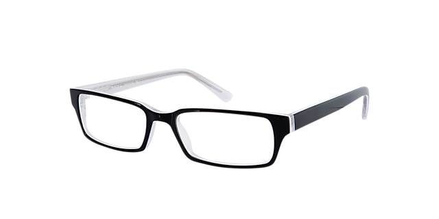 Capuno Zwart & wit AcetaatEyeglass Frames van B24, Hoekweergave