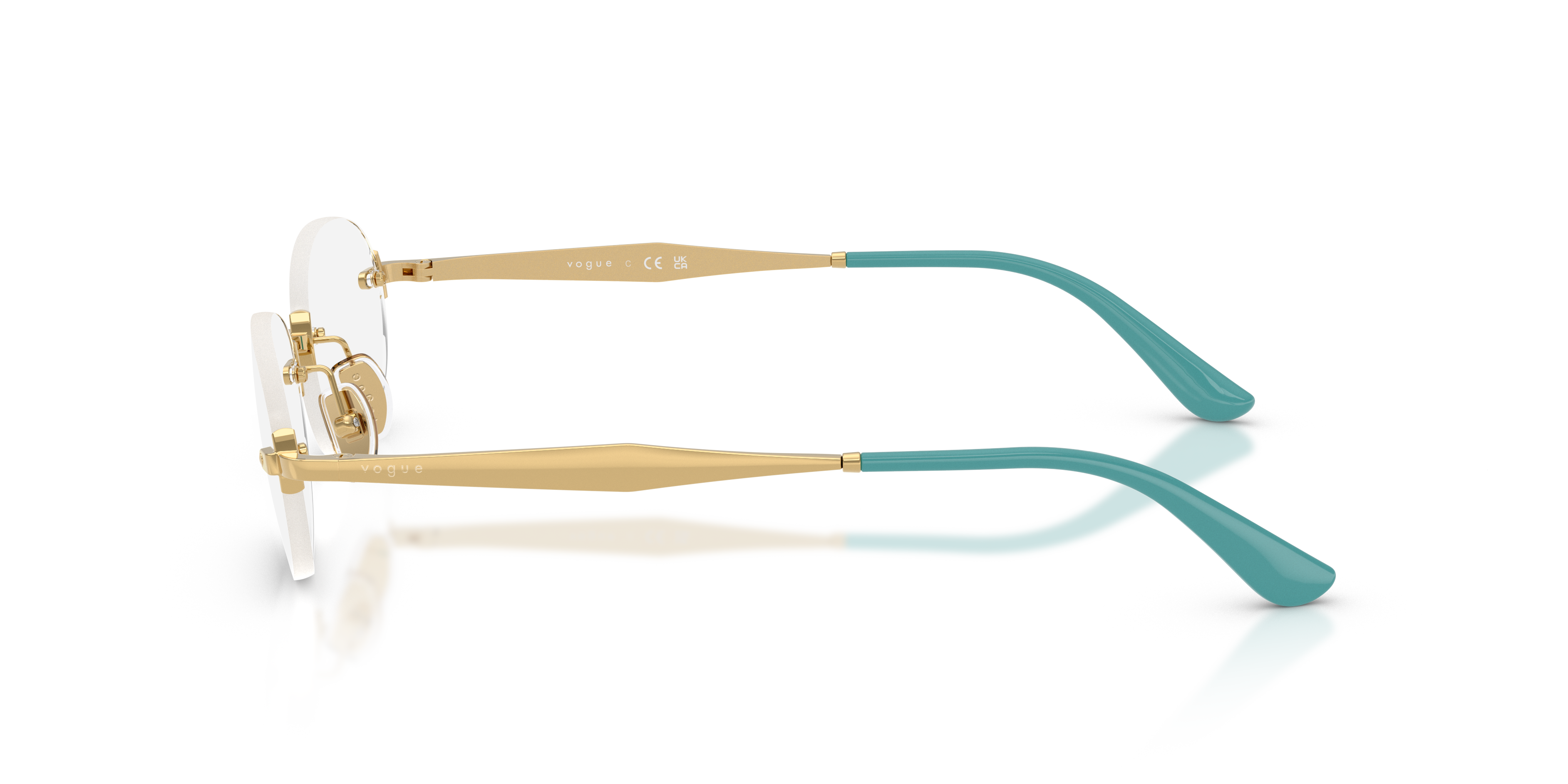 VO4343 Gold MetallEyeglass Frames von B24, Seitenansicht