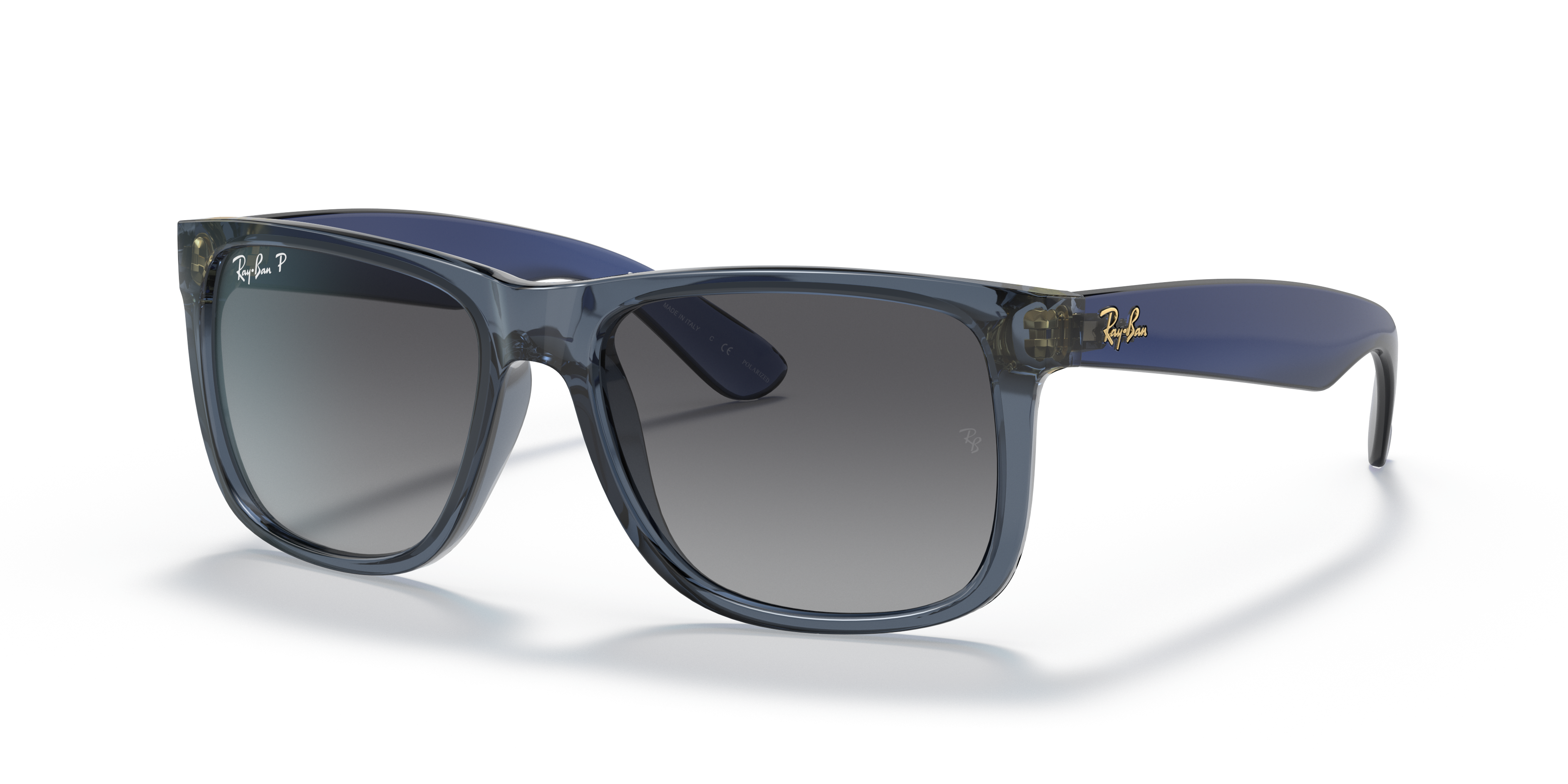 RB4165 Transparant blauw KunststofSunglass Frames van B24, Hoekweergave