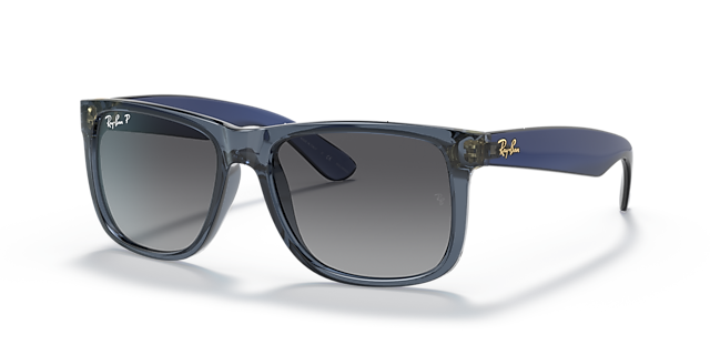 RB4165 Transparant blauw KunststofSunglass Frames van B24, Hoekweergave