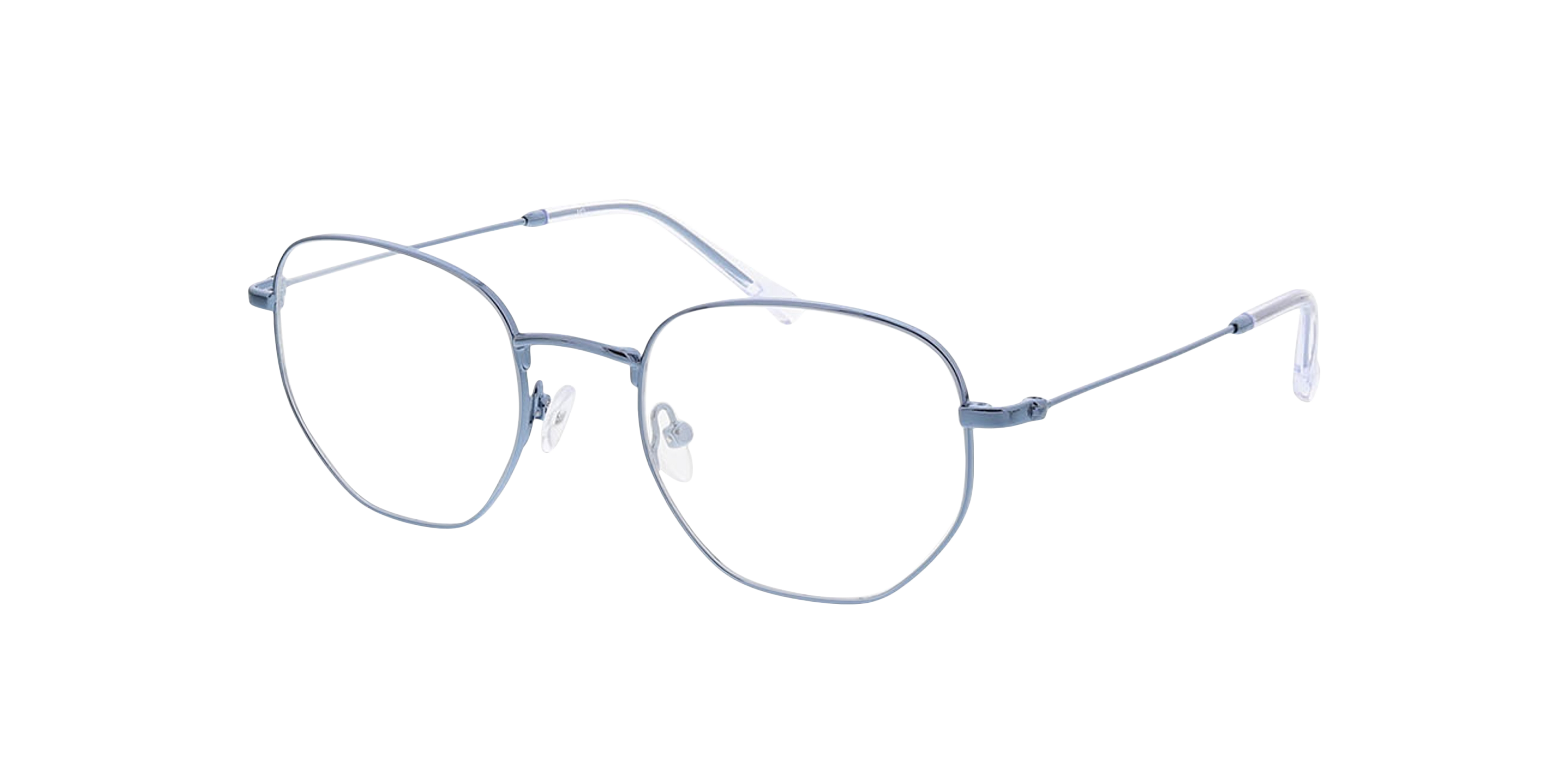 Halifax Blue  &  Crystal MetallEyeglass Frames von B24, Dreiviertelansicht