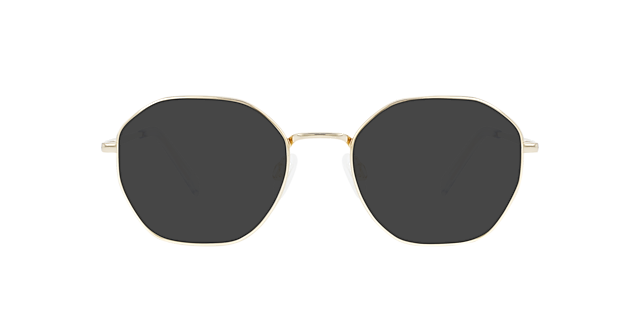 Flan Light Gold Titanium TitanEyeglass Frames von B24, mit getönten Gläsern