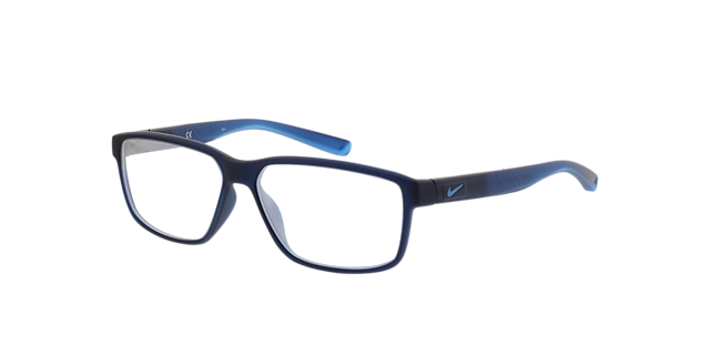 NIKE 7092 Matt Blau KunststoffEyeglass Frames von B24, Dreiviertelansicht