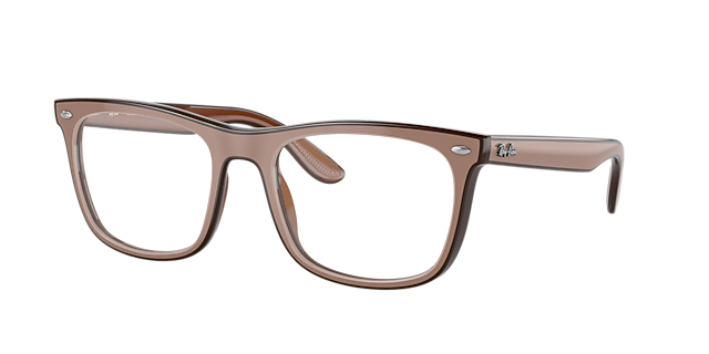 RB7209 Donkerbruin KunststofEyeglass Frames van B24, Hoekweergave