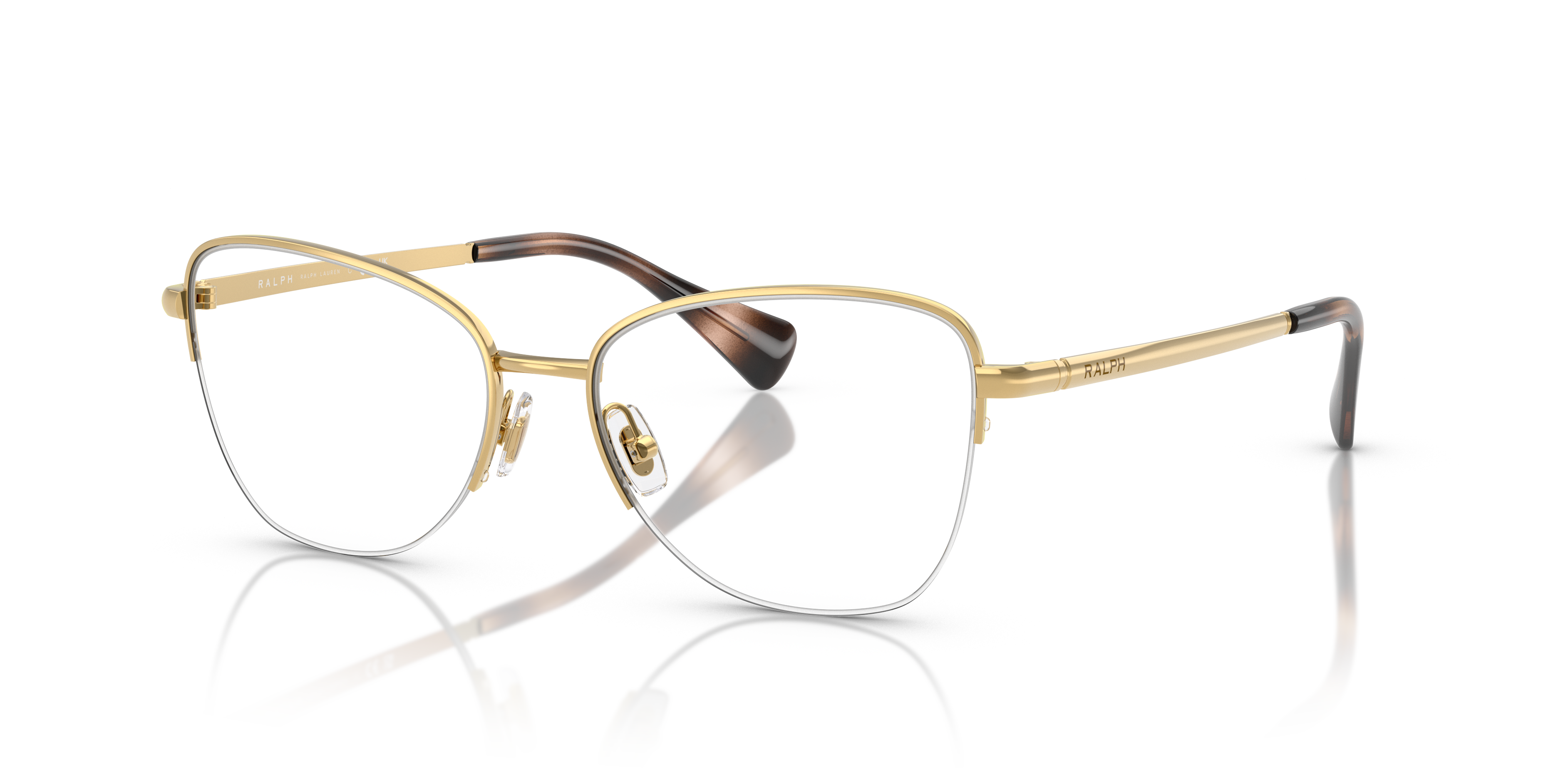 RA6061 Glanzend goud MetaalEyeglass Frames van B24, Hoekweergave