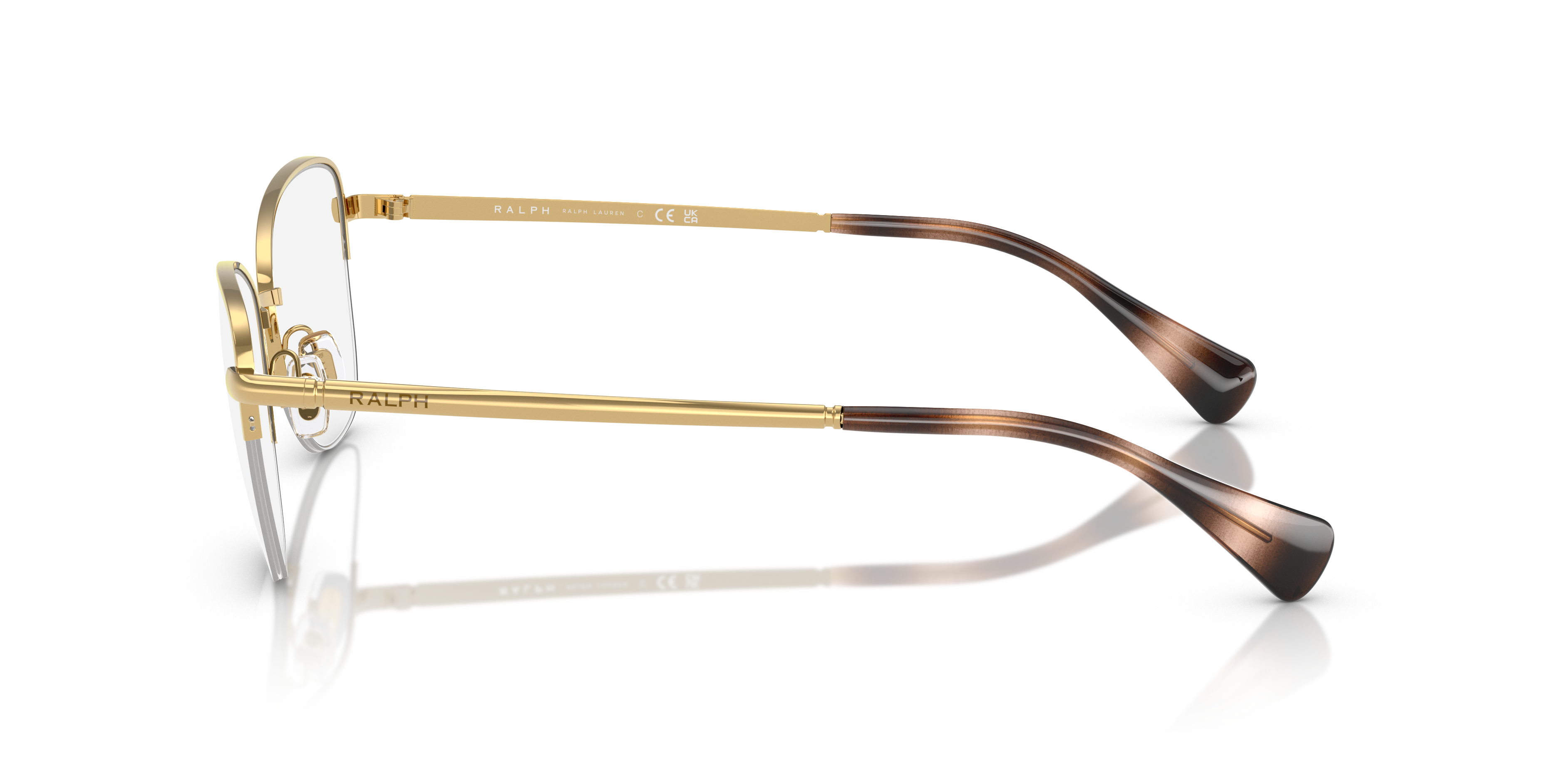 RA6061 Glanzend goud MetaalEyeglass Frames van B24, Zijaanzicht