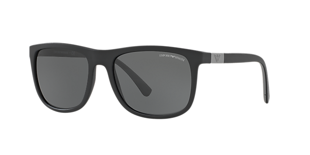 EA4079 Matzwart KunststofSunglass Frames van B24, Hoekweergave