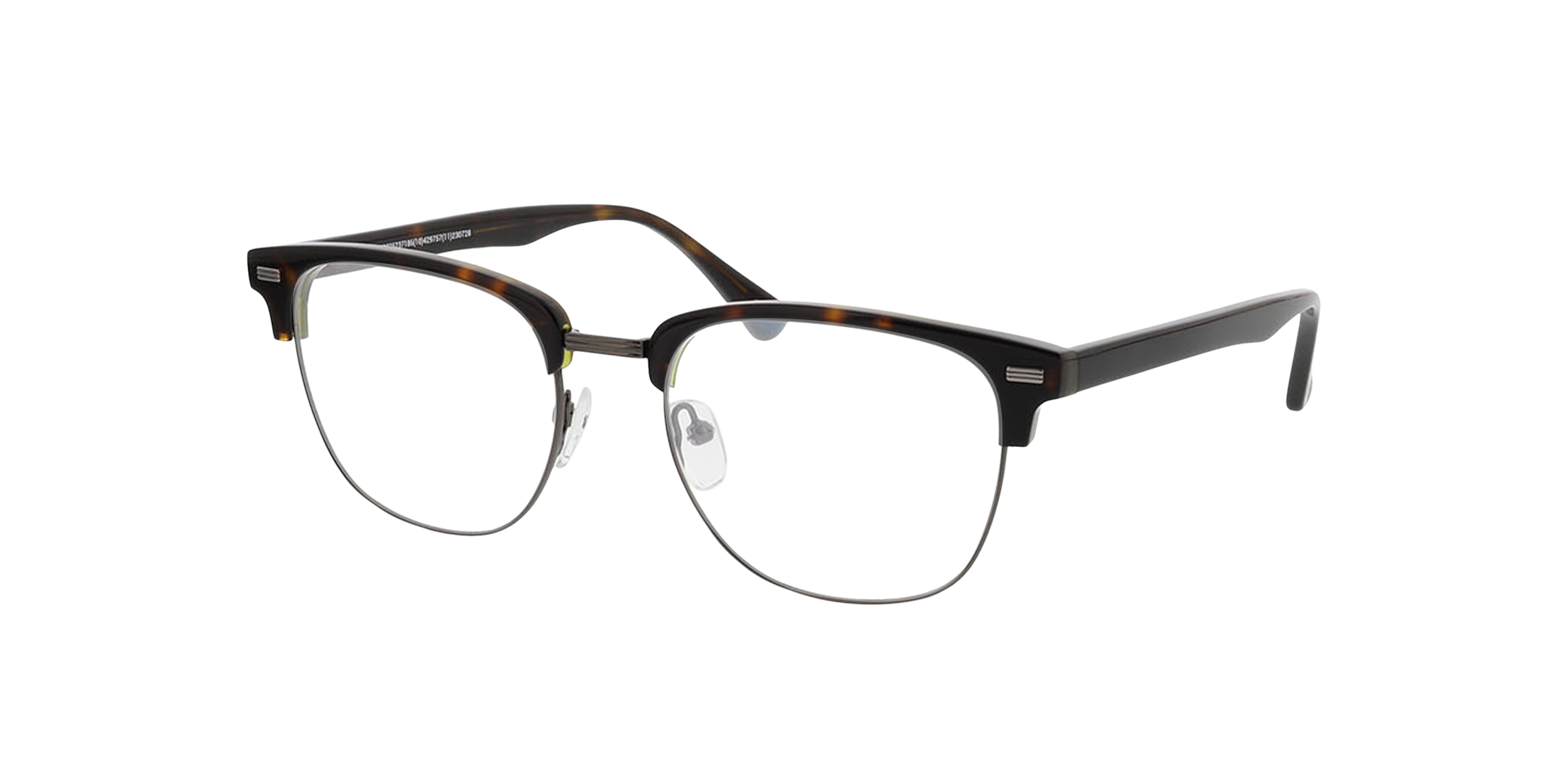 Houston Havana  &  antraciet MetaalEyeglass Frames van B24, Hoekweergave