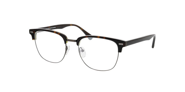 Houston Havana  &  antraciet MetaalEyeglass Frames van B24, Hoekweergave