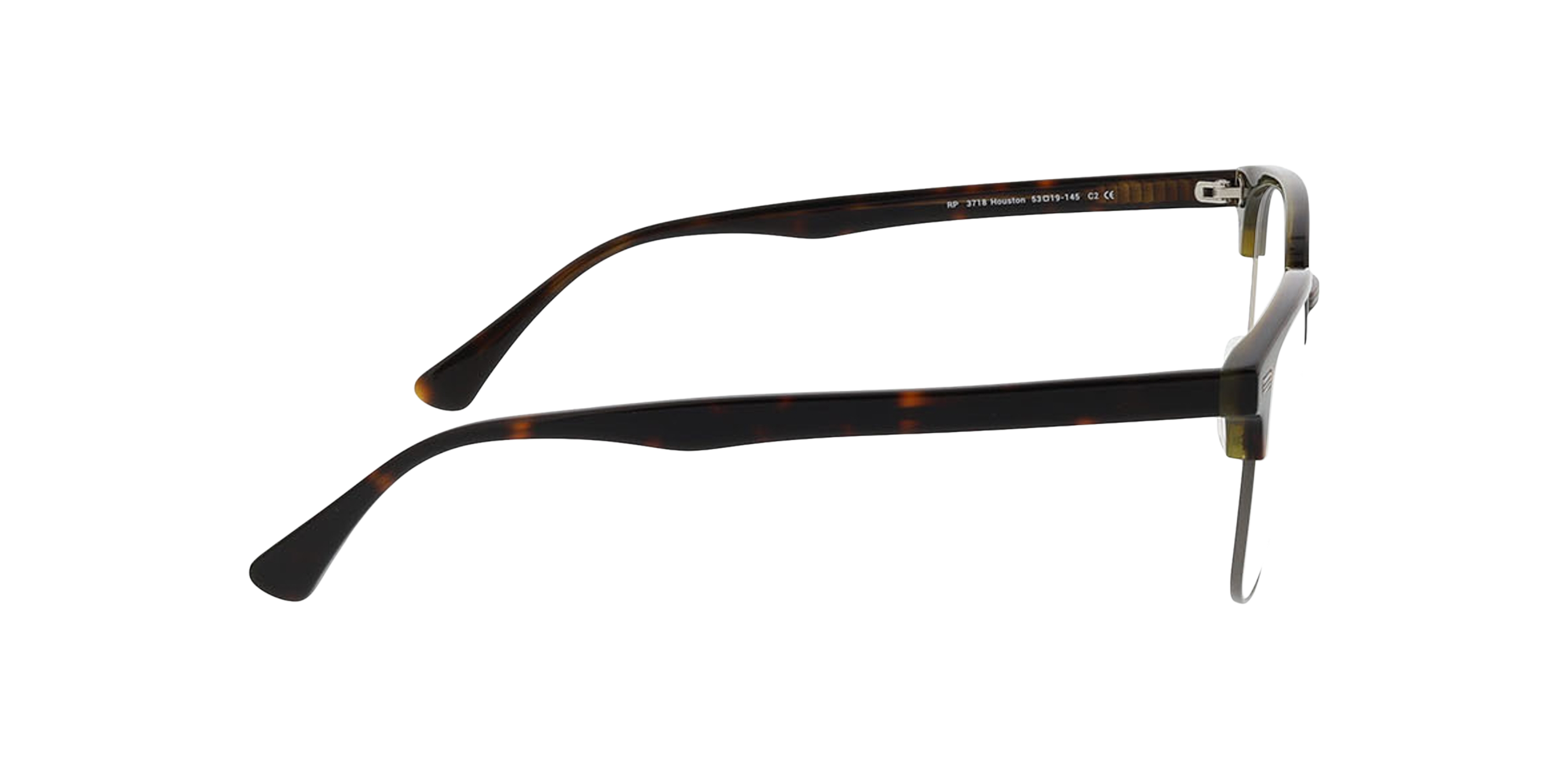 Houston Havana  &  antraciet MetaalEyeglass Frames van B24, Zijaanzicht