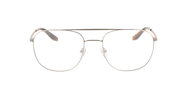 Atlas Silver & Brown Horn MetallEyeglass Frames von B24, Vorderansicht