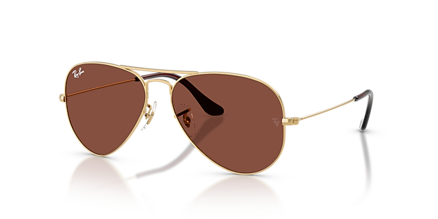 RB3025 Arista Gold MetallSunglass Frames von B24, Dreiviertelansicht