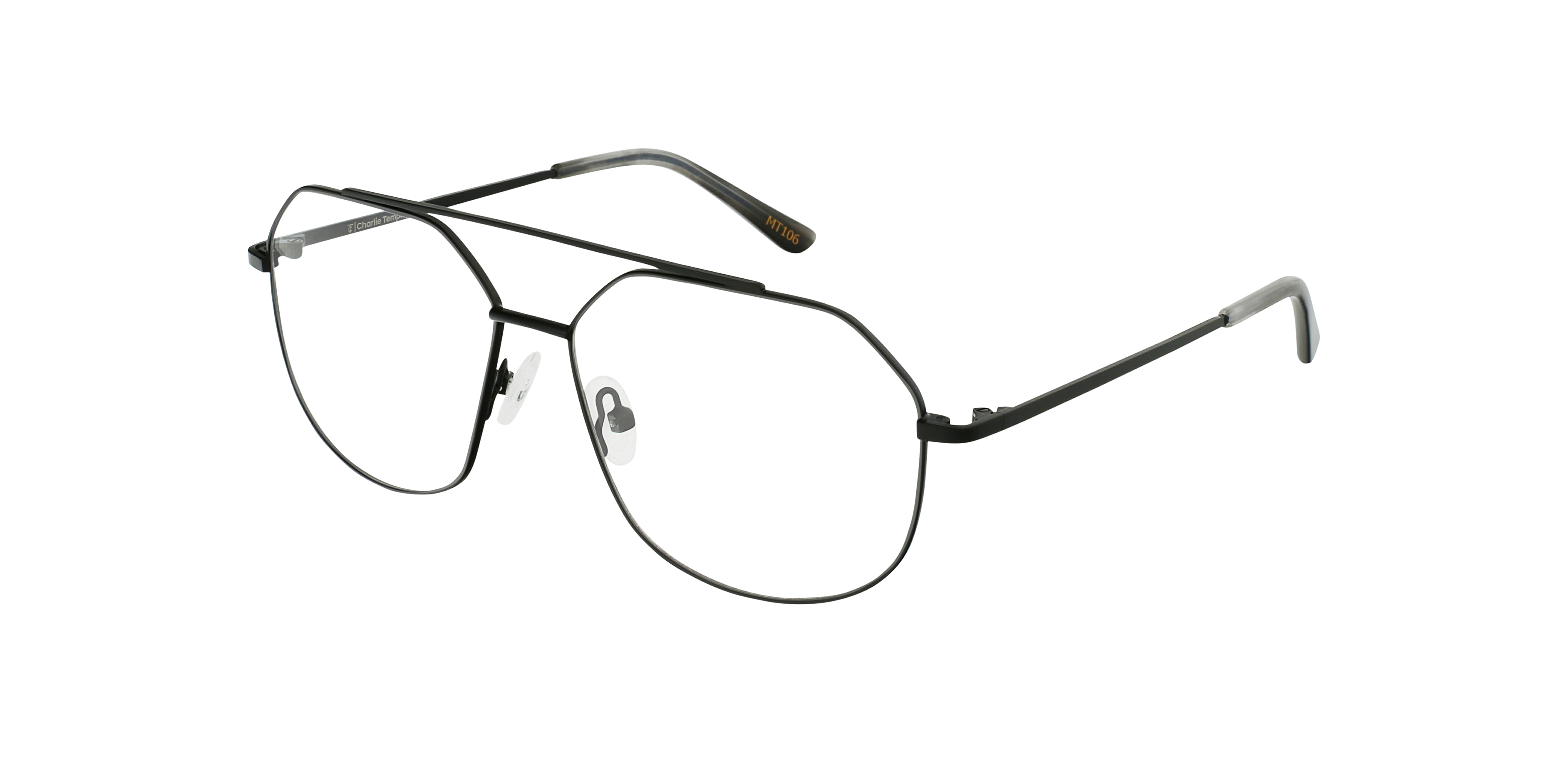 Viper Black Metal MetallEyeglass Frames von B24, Dreiviertelansicht