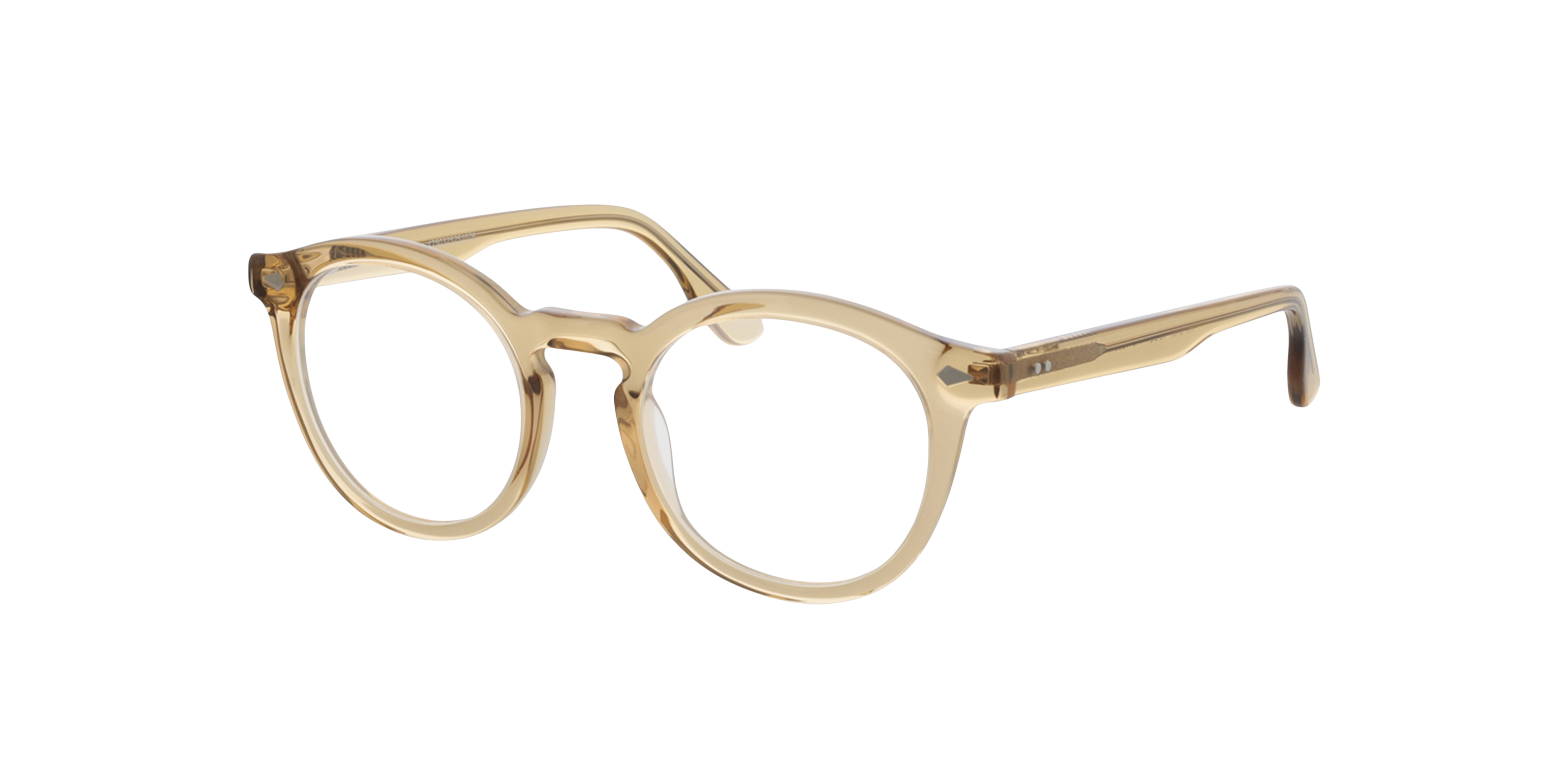 Brooke Crystal Light Yellow Brown AcetatEyeglass Frames von B24, Dreiviertelansicht