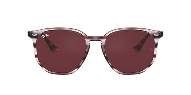 RB4306 Bordeaux Havana Gestreept KunststofSunglass Frames van B24, met getinte lenzen