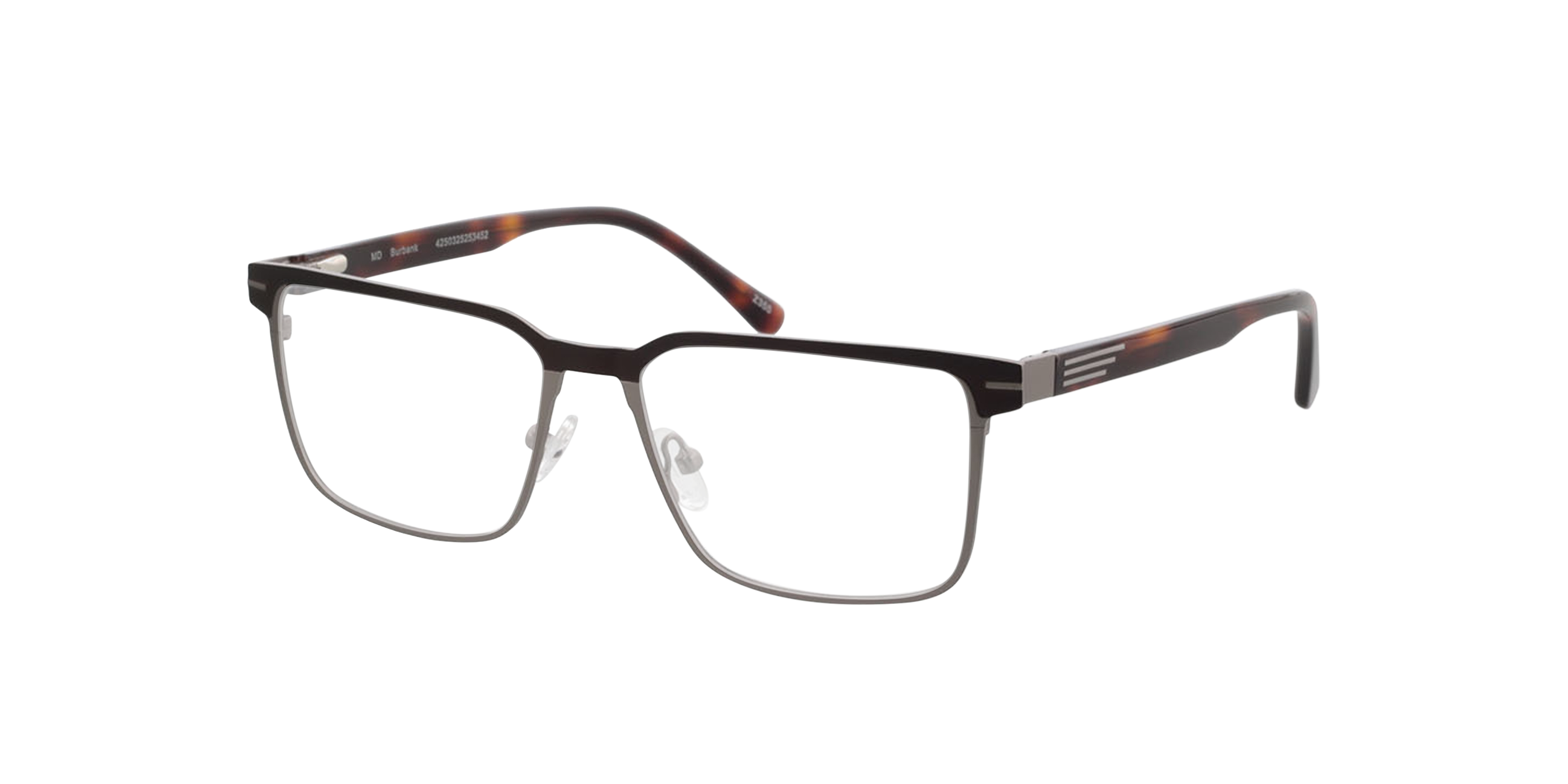 Burbank Matbruin  &  mat gunmetal MetaalSunglass Frames van B24, Hoekweergave